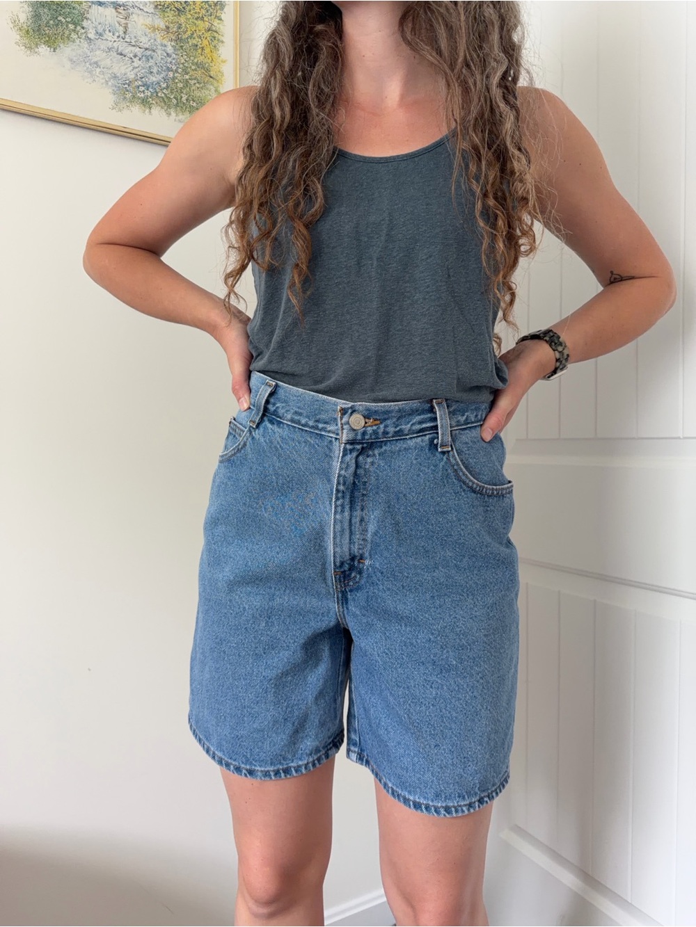 Gitano Medium Blue High-Rise Jean Shorts